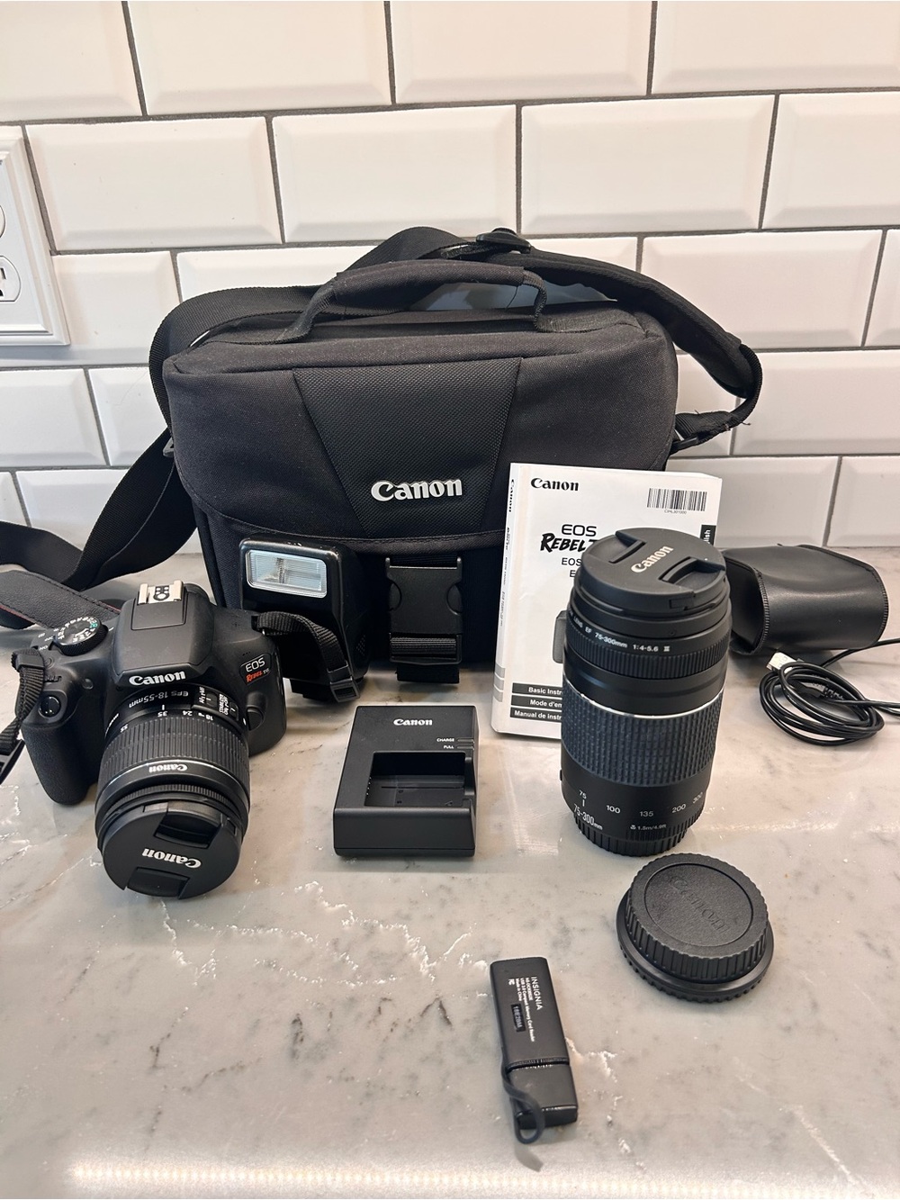 Canon camera kit EOS Rebel T6 EOS 1300D with two lenses